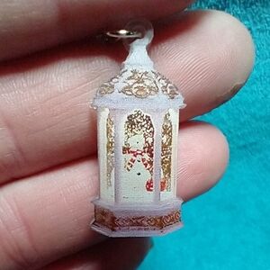 Cute gazebo flower floral wire dangle earrings